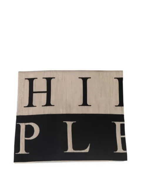 Philipp Plein logo-intarsia scarf