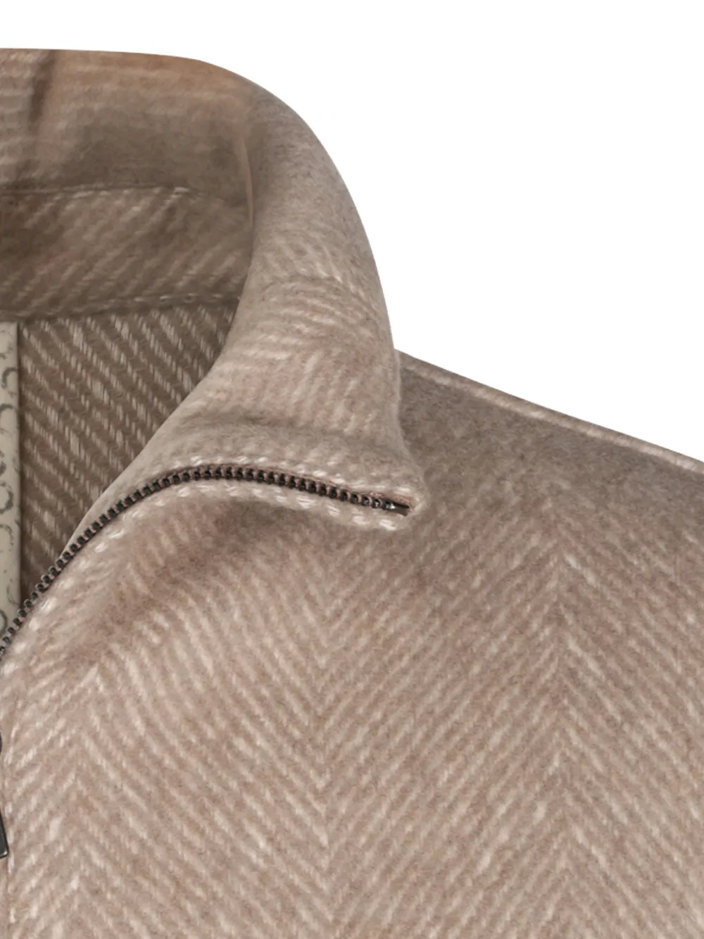 Altea Arden herringbone-pattern zip-up jacket Beige