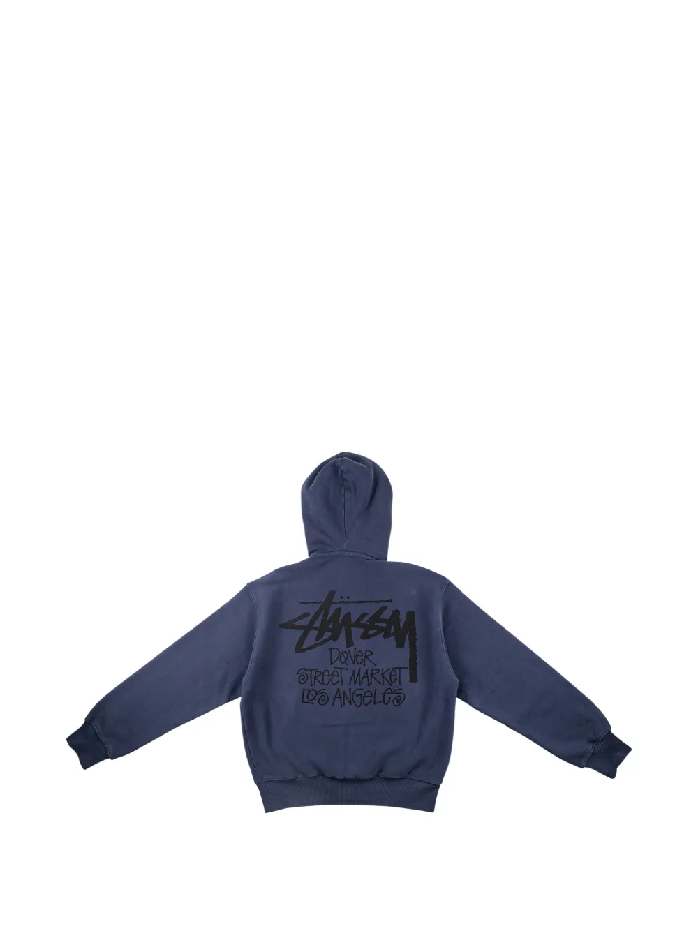 Stüssy x Dover Street Market logo-print hoodie Blauw
