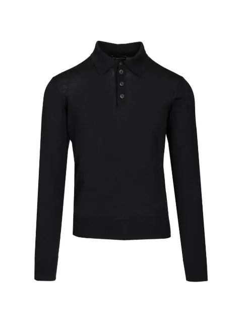 Emporio Armani long-sleeve polo-collar sweater
