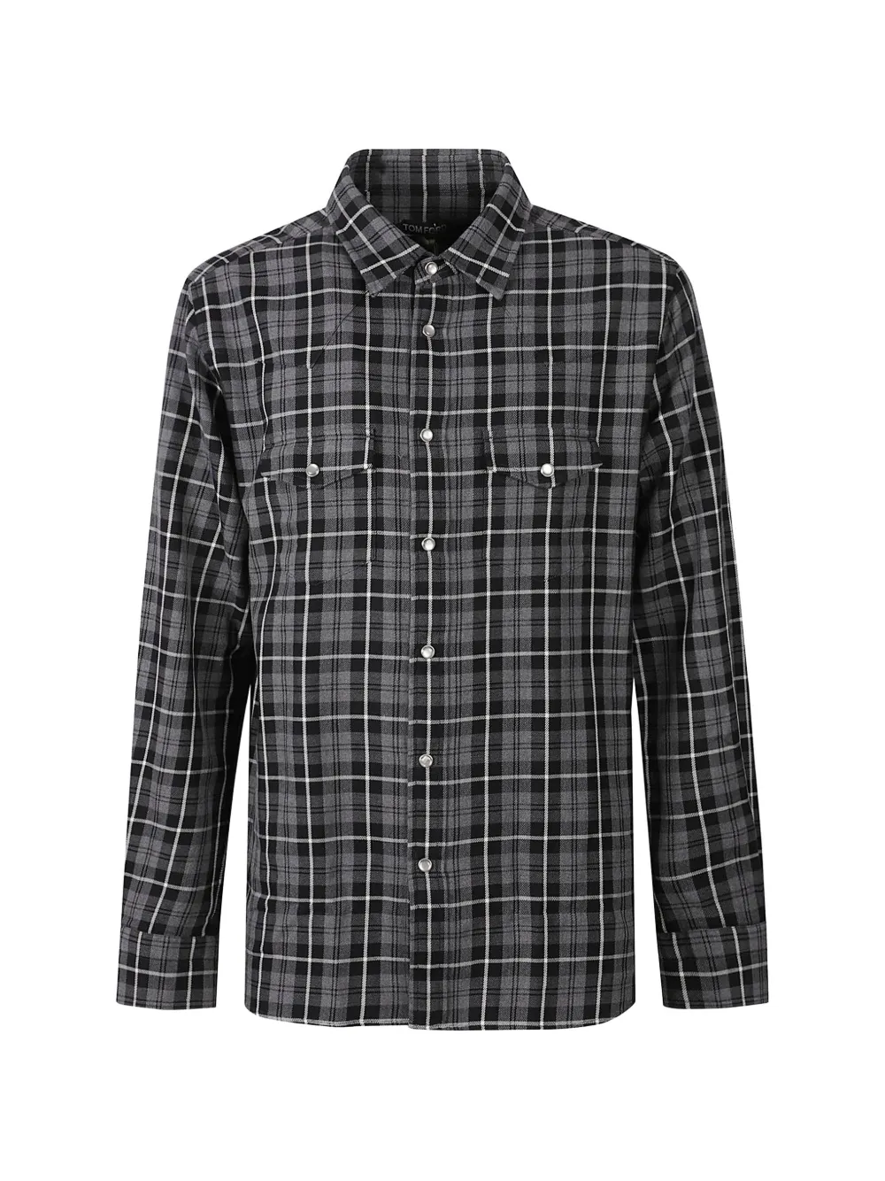 TOM FORD Grand Degrade check Western shirt - Grigio