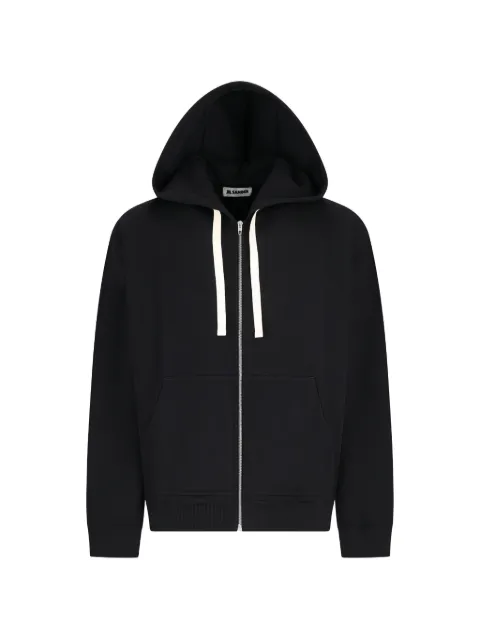 Jil Sander zip-up drawstring hoodie