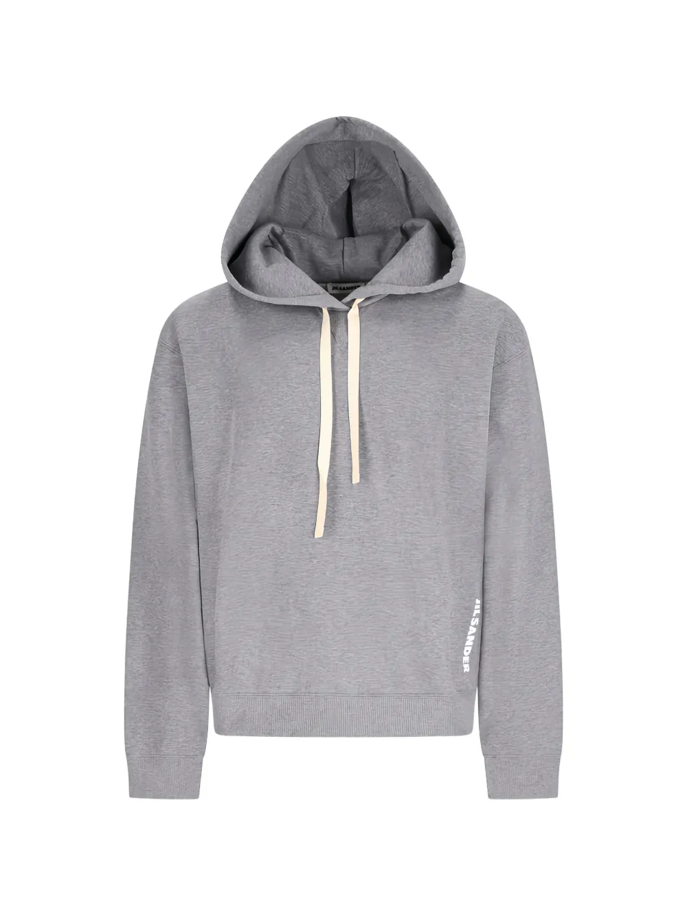 Jil Sander logo-print drawstring hoodie - Grigio