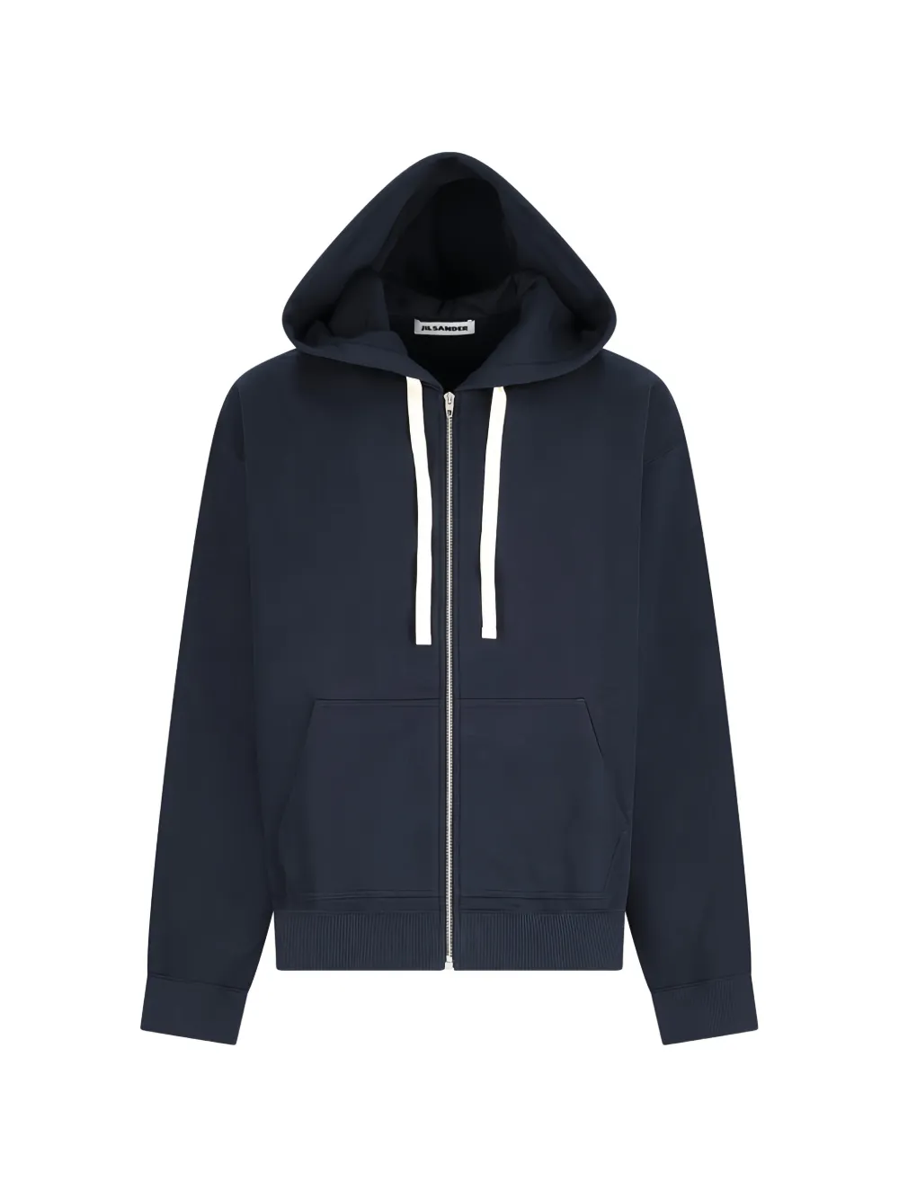 Jil Sander zip-up drawstring hoodie - Blu