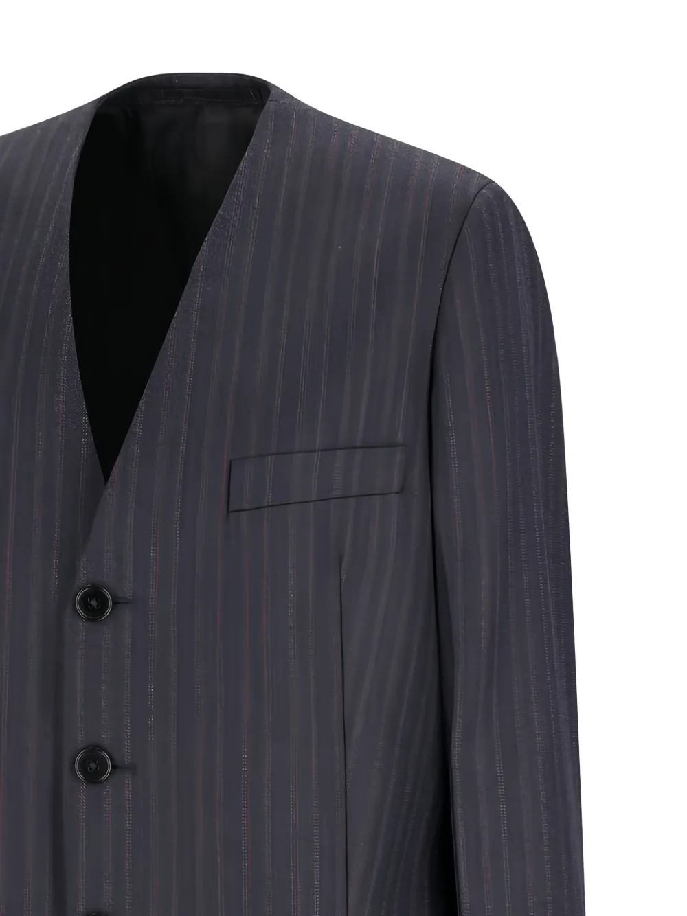 Jil Sander Kraagloos jack met krijtstreep Blauw