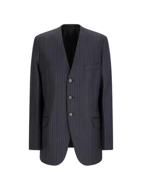 Jil Sander pinstripe collarless jacket