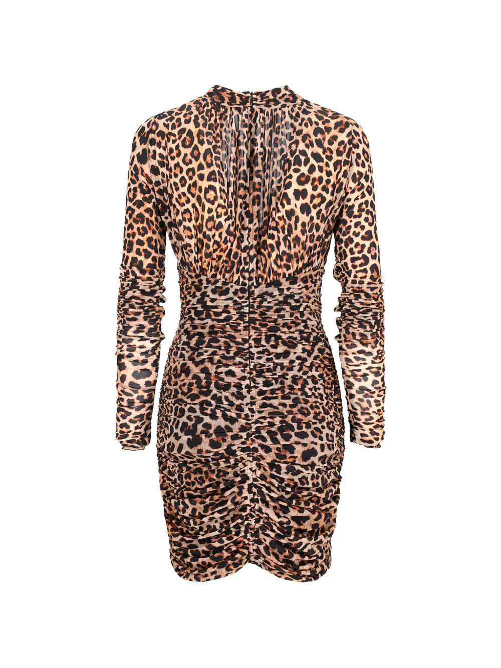 Blumarine Mini-jurk verfraaid met rozen en luipaard-print Bruin
