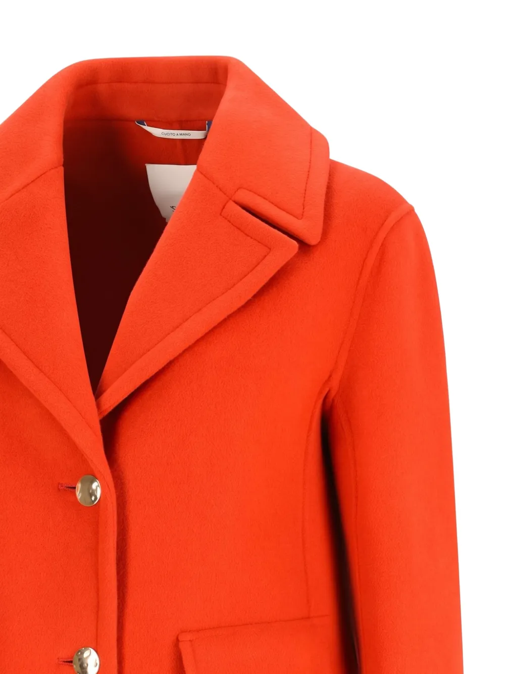 'S Max Mara Jas met knopen en scheerwol Oranje