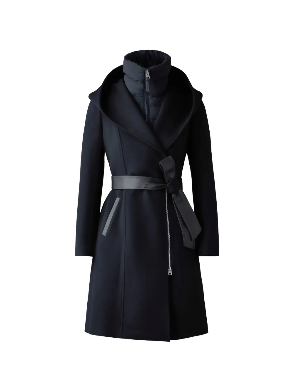 Mackage Shia-SLB belted hooded coat - Noir