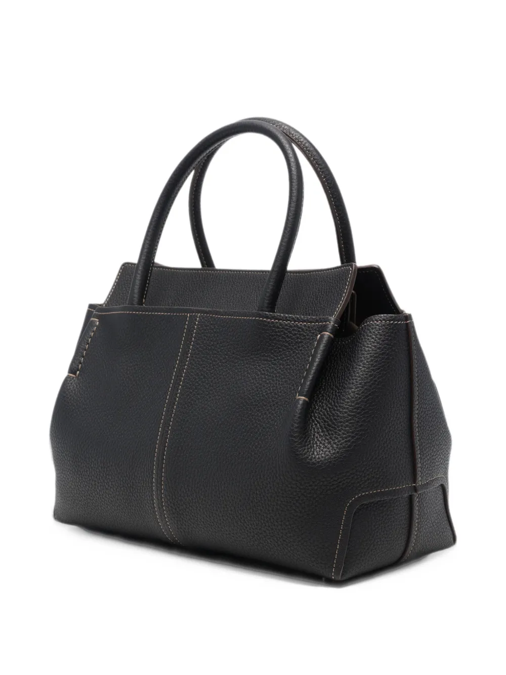 Tod's logo-plaque pebbled tote bag Zwart