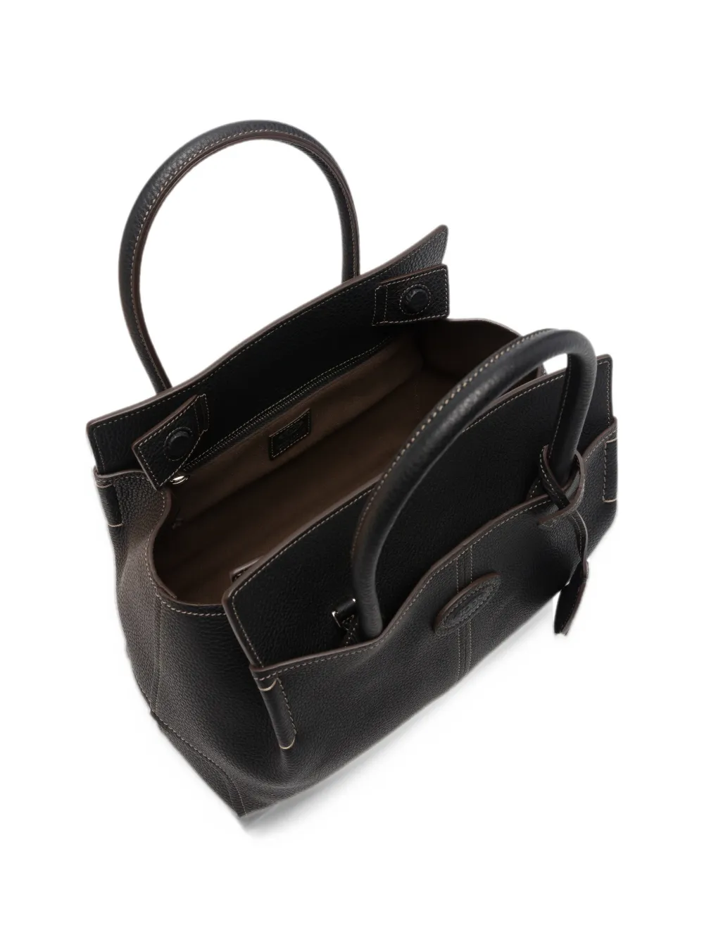 Tod's logo-plaque pebbled tote bag Zwart