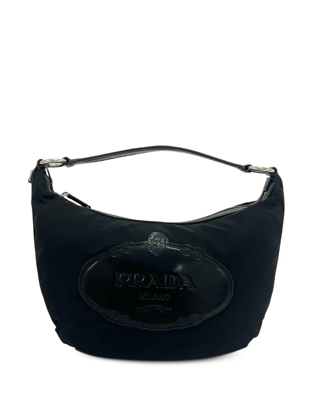 Prada Pre-Owned sac hobo Logo en toile Canapa (2000-2013) - Noir