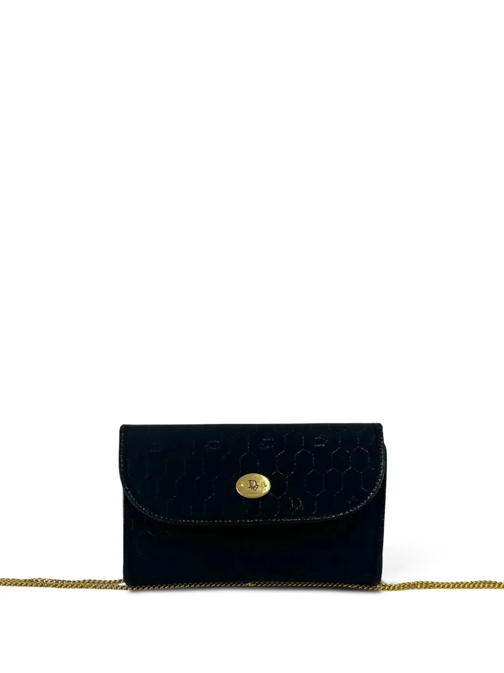Christian Dior Pre-Owned 1970-1990 Honeycomb Canvas Chain Flap crossbody bag - Schwarz