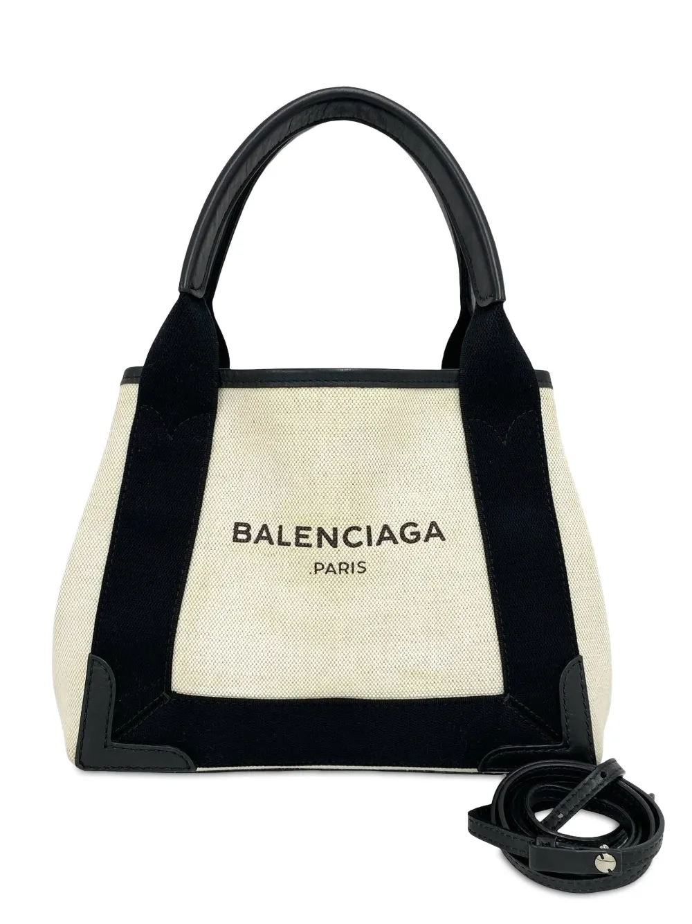 Balenciaga Pre-Owned 2000-2026 Canvas Navy Cabas XS satchel - Braun