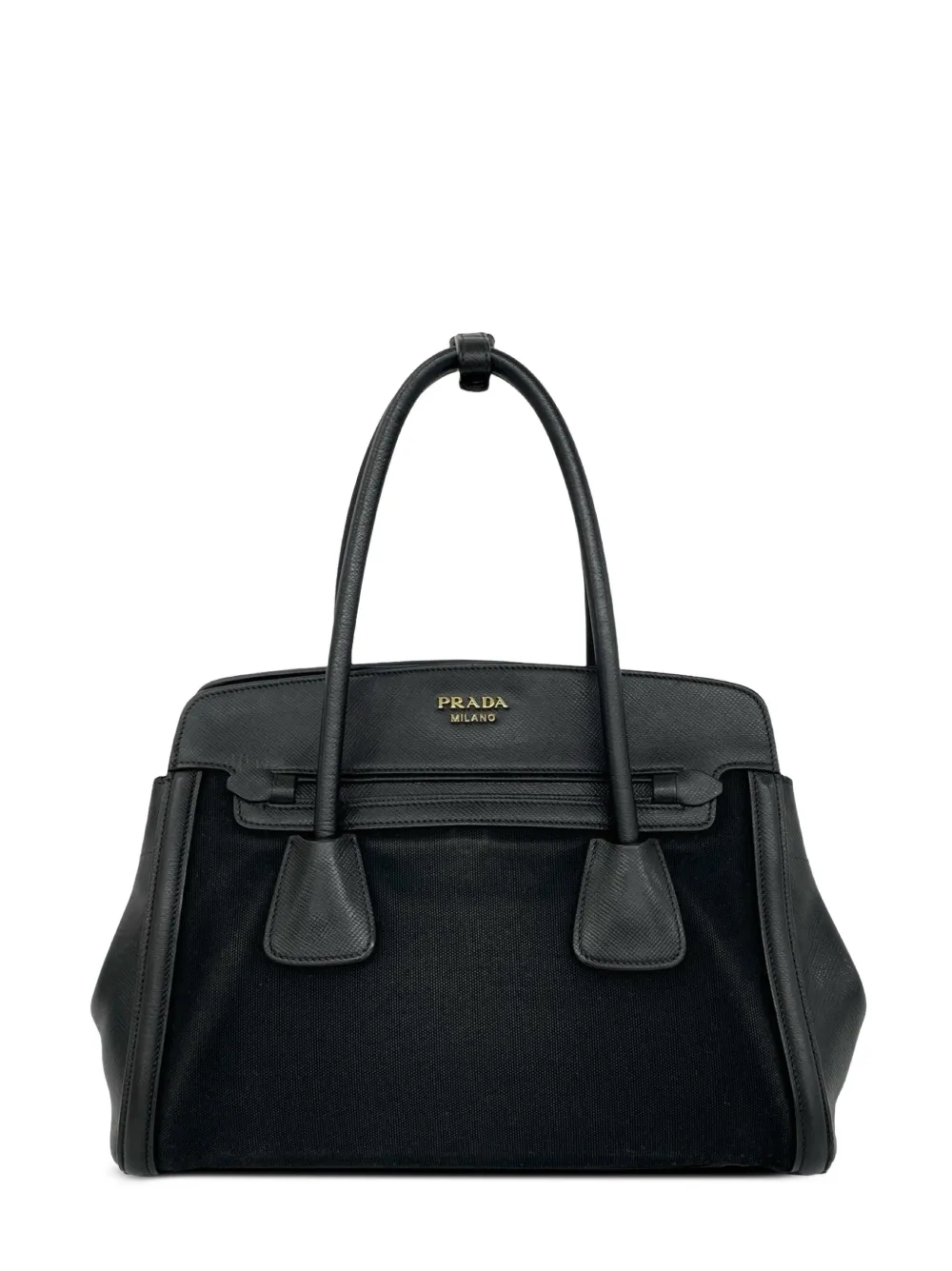Prada Pre-Owned 2010-2026 Saffiano Cuir Trimmed Canapa satchel - Schwarz