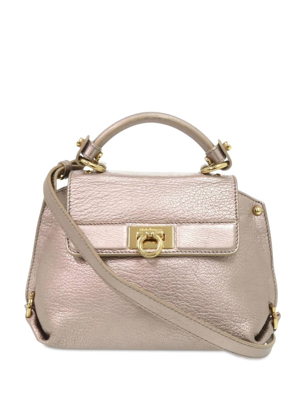Ferragamo Pre-Owned 2000-2026 Leather Gancini satchel - Nude
