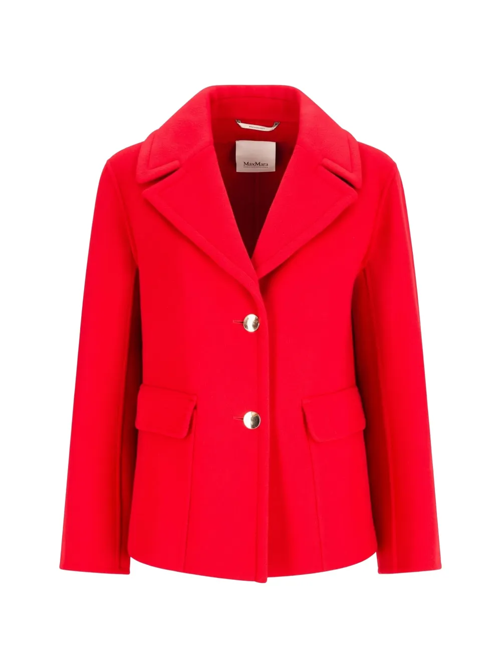 'S Max Mara button-up virgin wool breasted coat - Red