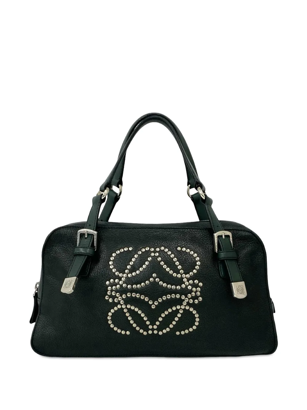 Loewe Pre-Owned 2000-2026 Leather Studded Anagram handbag - Grün
