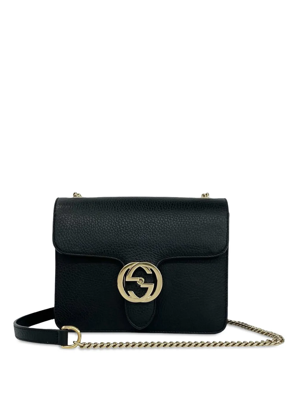 Gucci Pre-Owned 2016-2026 Small Dollar Calfskin Interlocking G crossbody bag - Black