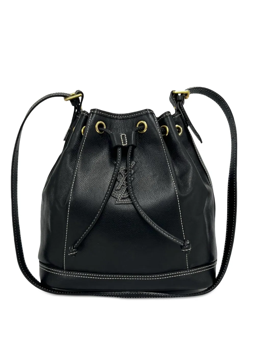 Saint Laurent Pre-Owned sac seau Horsebit en cuir 20e siècle - Noir
