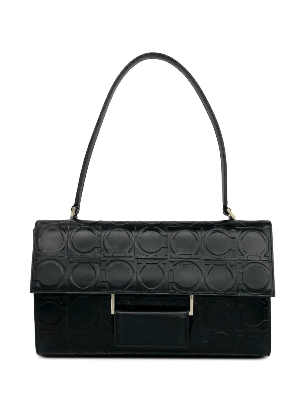 Ferragamo Pre-Owned 2000-2026 Gancini Embossed shoulder bag - Nero