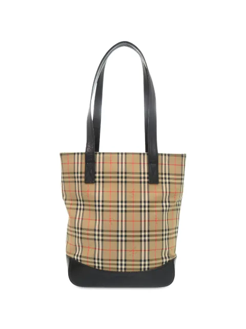 Burberry Pre-Owned Borsa tote in tela con motivo Haymarket Check 2000-2017