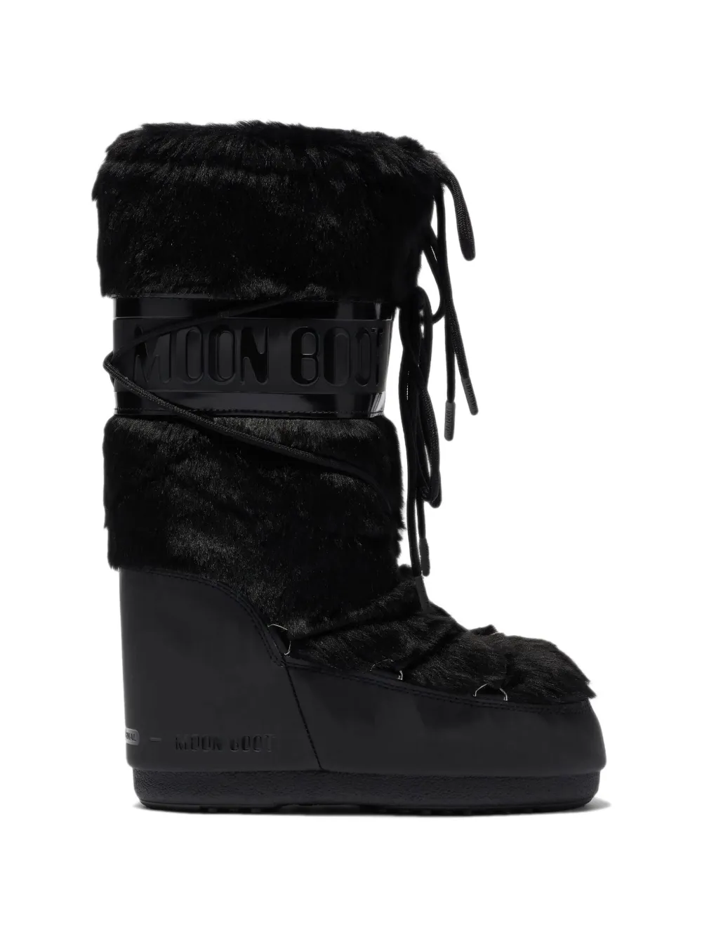 Moon Boot Icon black faux-fur boots - Noir Moon Boot Icon black faux-fur boots - Noir