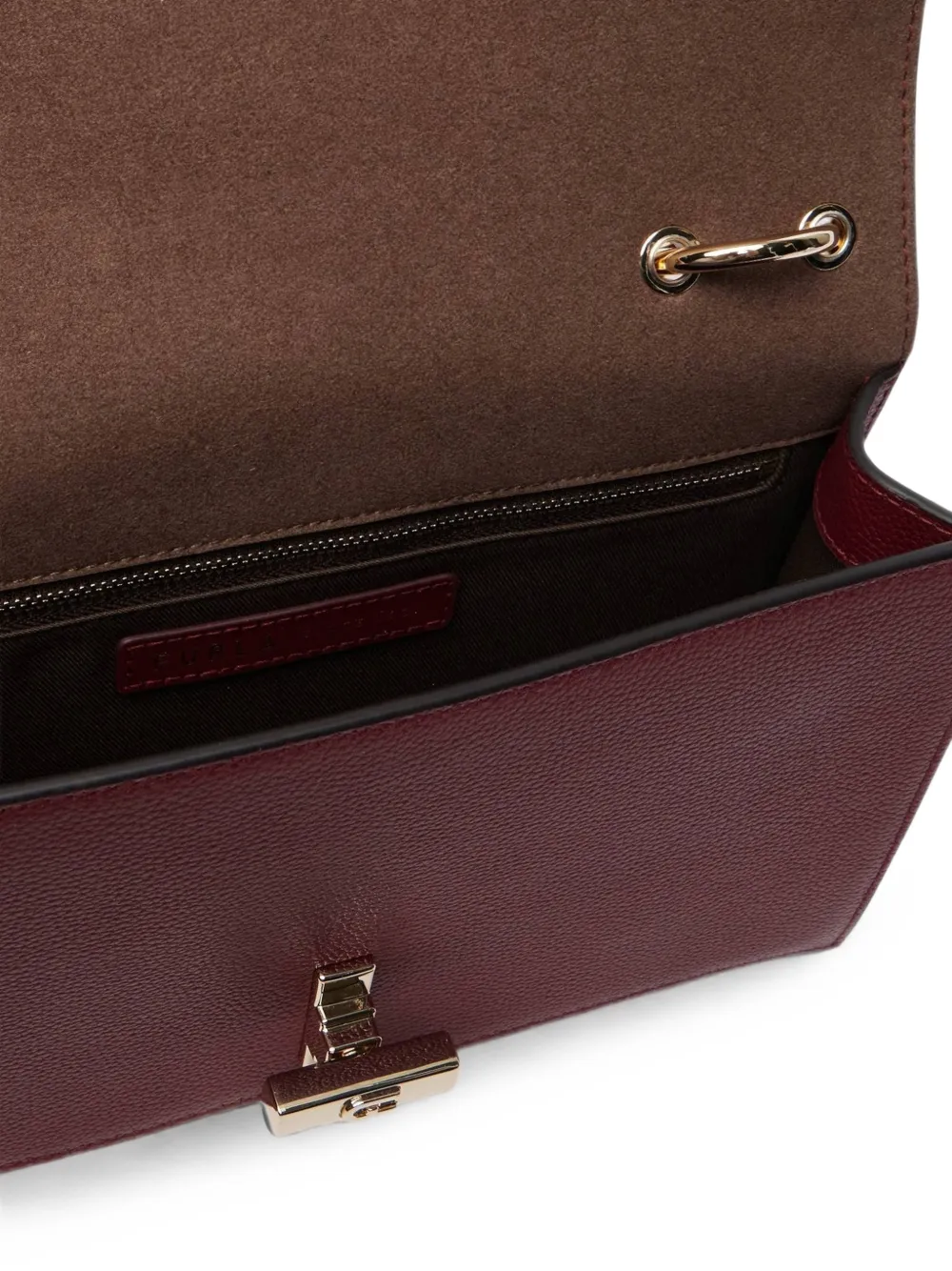 Furla Leren schoudertas met textuur en draaislot Rood