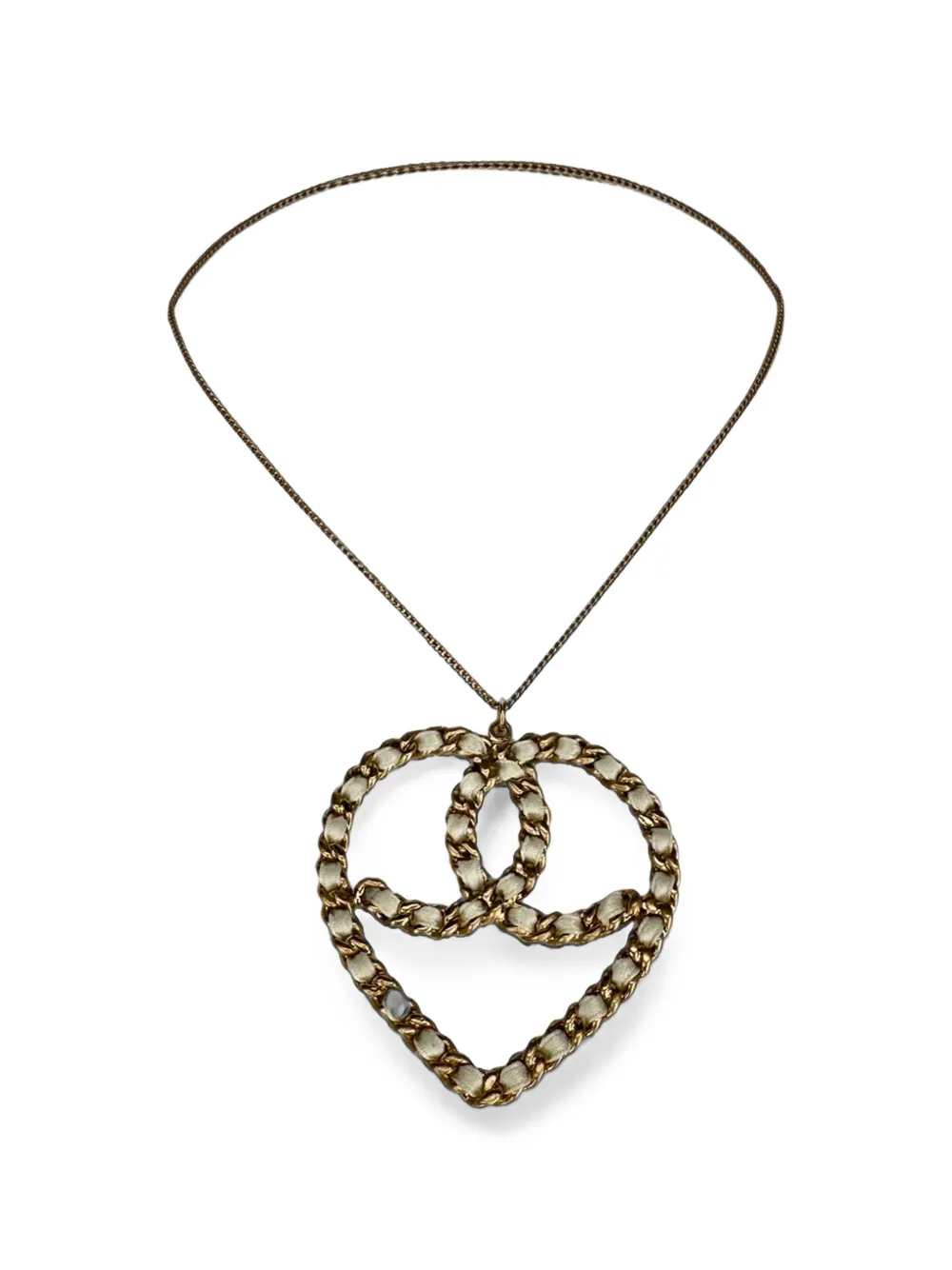 CHANEL Pre-Owned 2020s Intertwined heart-shaped necklace - Oro