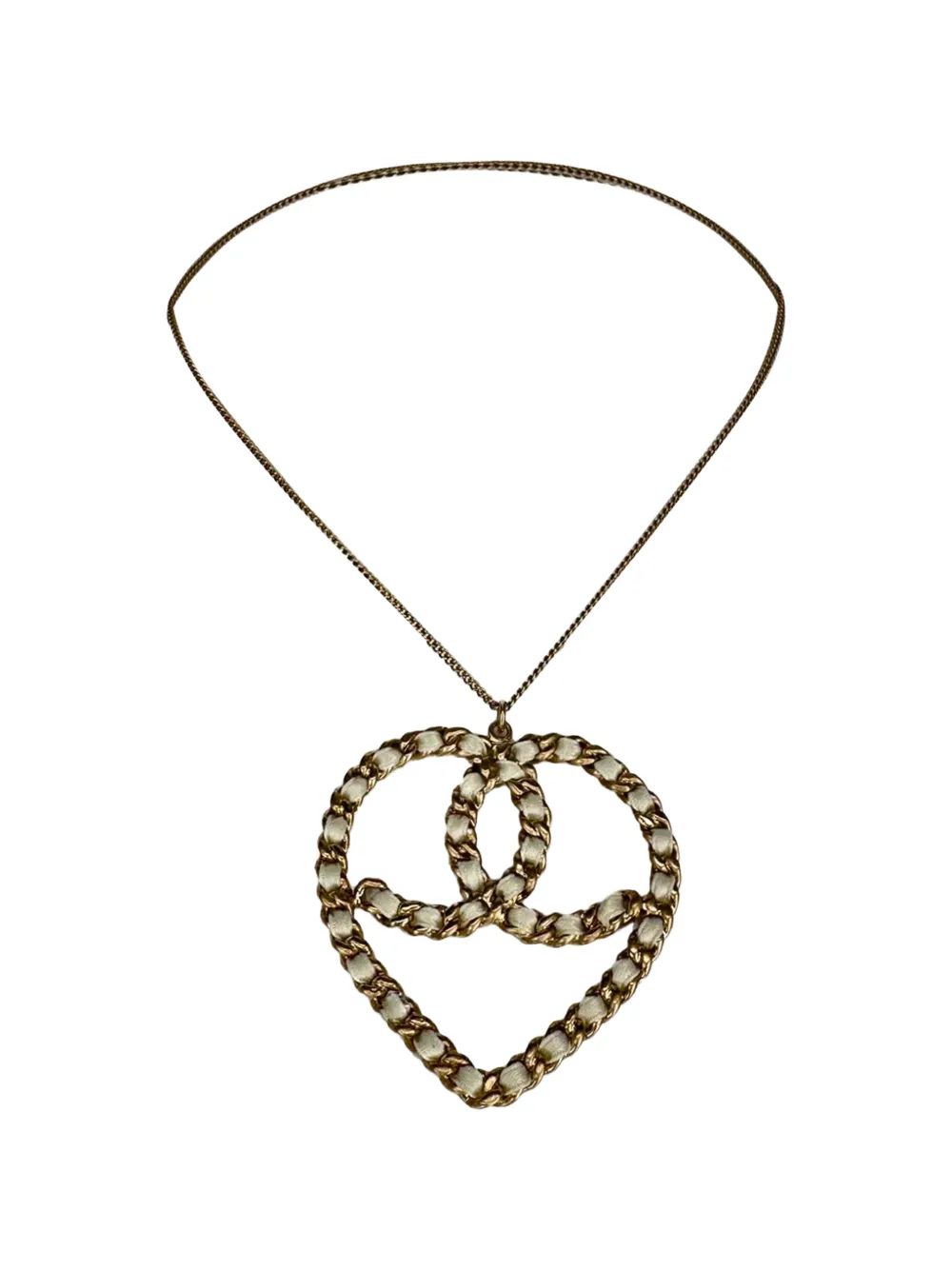CHANEL Pre-Owned 2020s Intertwined heart-shaped necklace - Gold