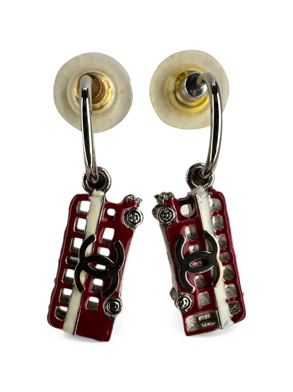 CHANEL Pre-Owned 2008 CC bus earrings - Argento