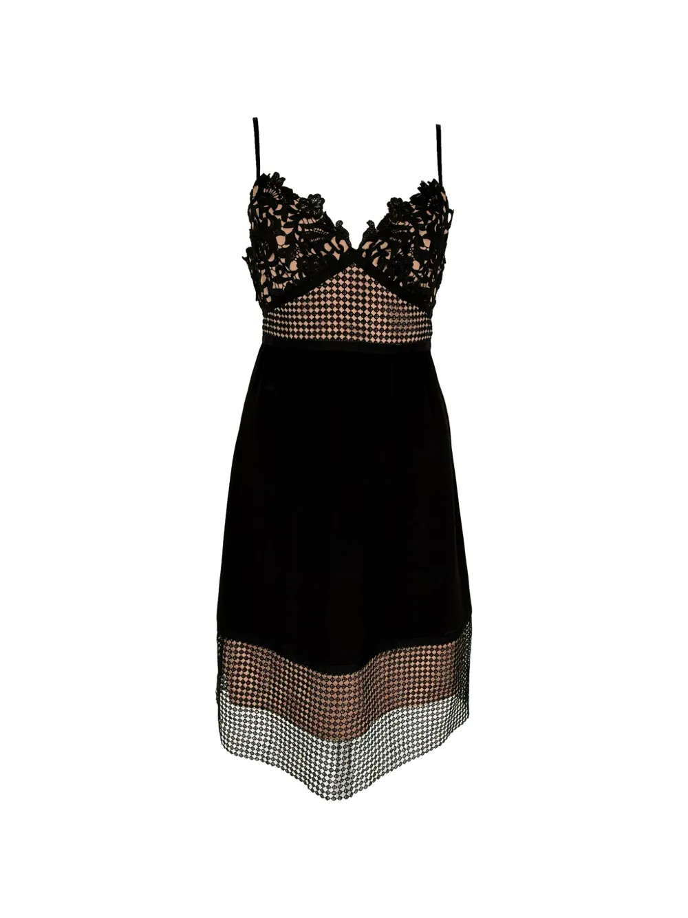 Pre-owned Theory 2020s Lace-trim Dress In Black