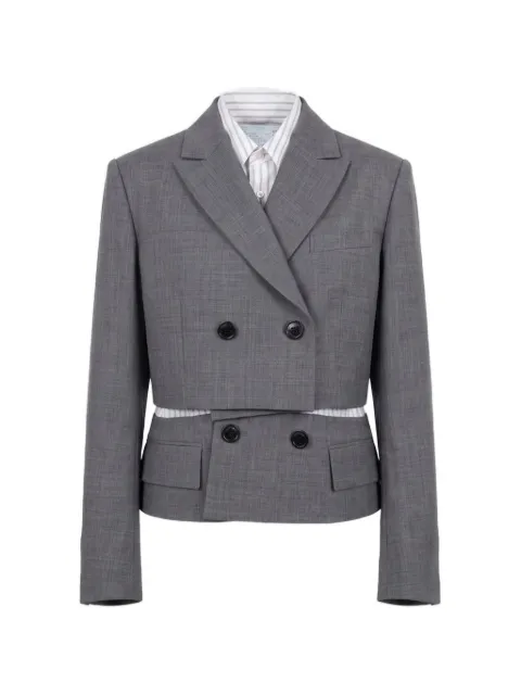 sacai layered double-breasted blazer