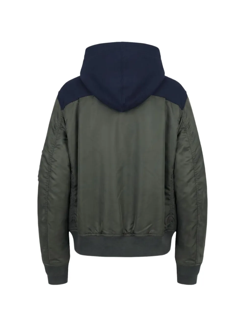 sacai Sponge Sweat panelled zip-up hooded jacket Blauw