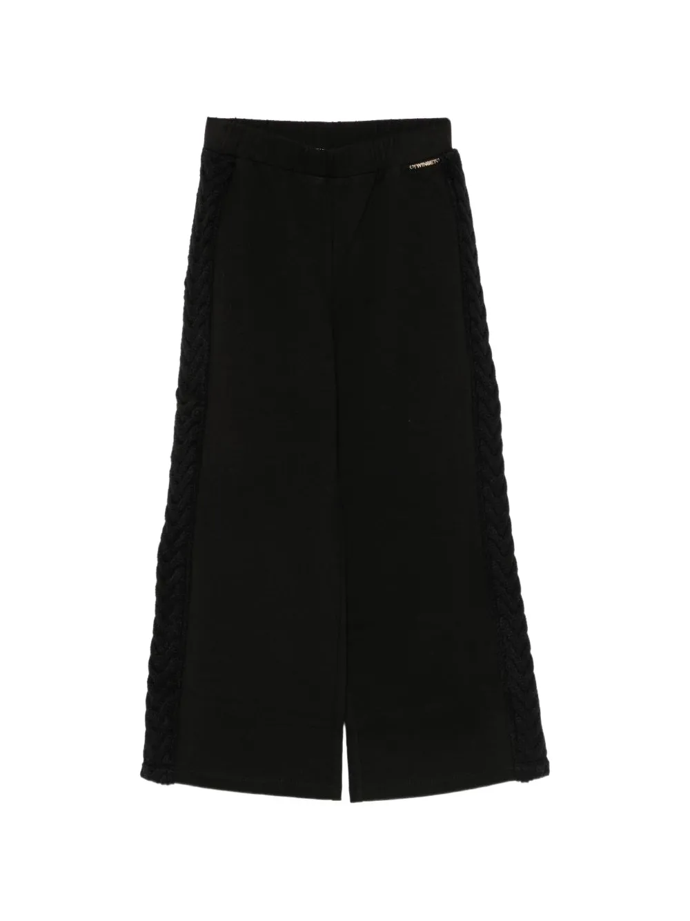 TWINSET Kids Kabelgebreide broek met zijstreep Zwart
