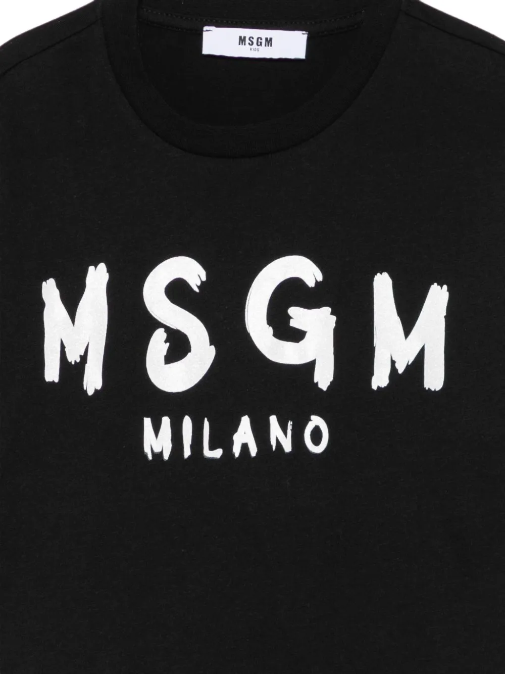 MSGM Kids Katoenen T-shirt met logoprint Zwart