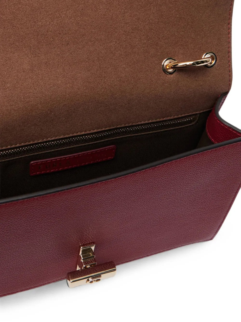 Furla Shopper van bewerkt leer Rood