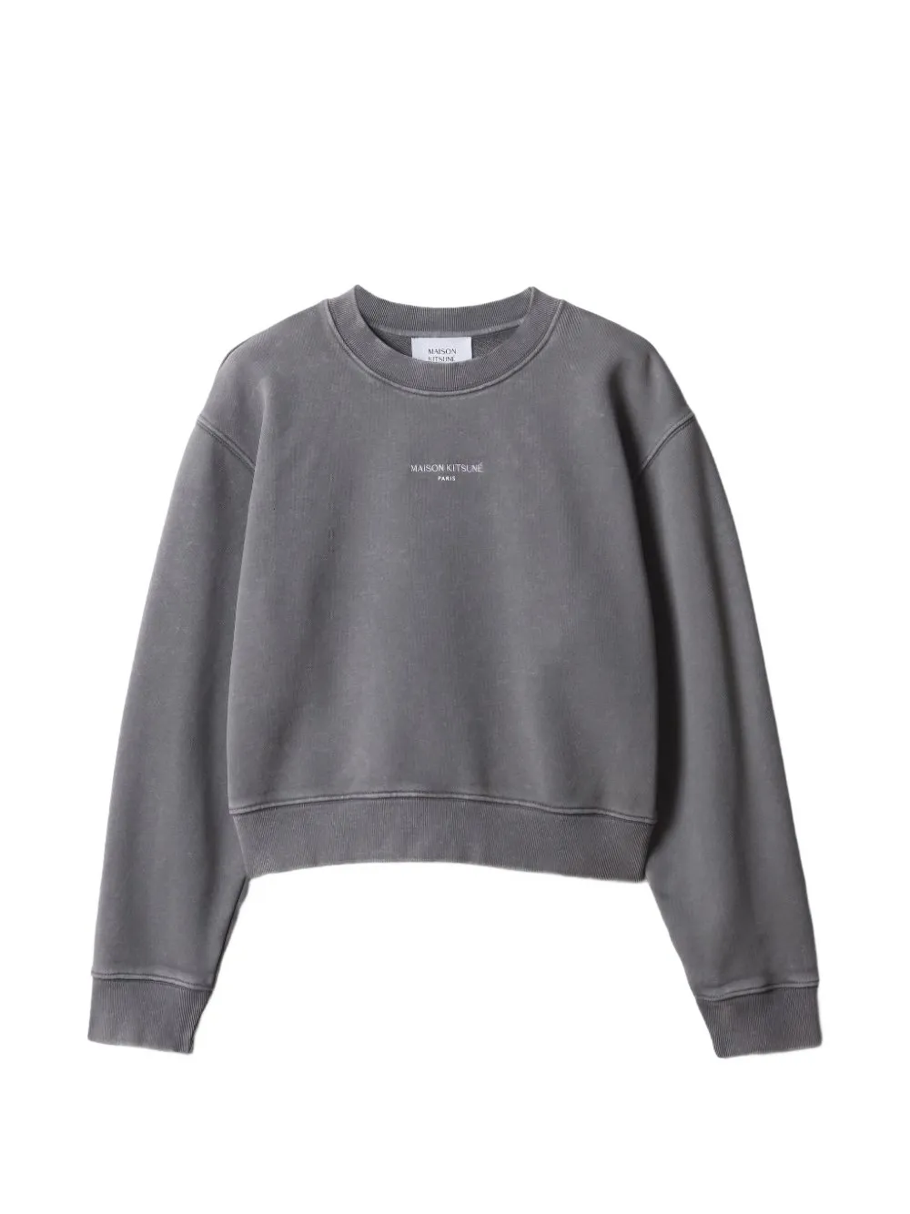 Maison Kitsuné Paris logo-embroidered cropped sweatshirt