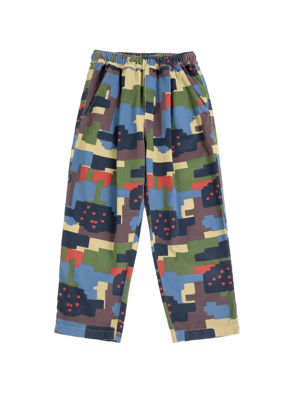 Bobo Choses Paint Forest camouflage corduroy trousers - Verde