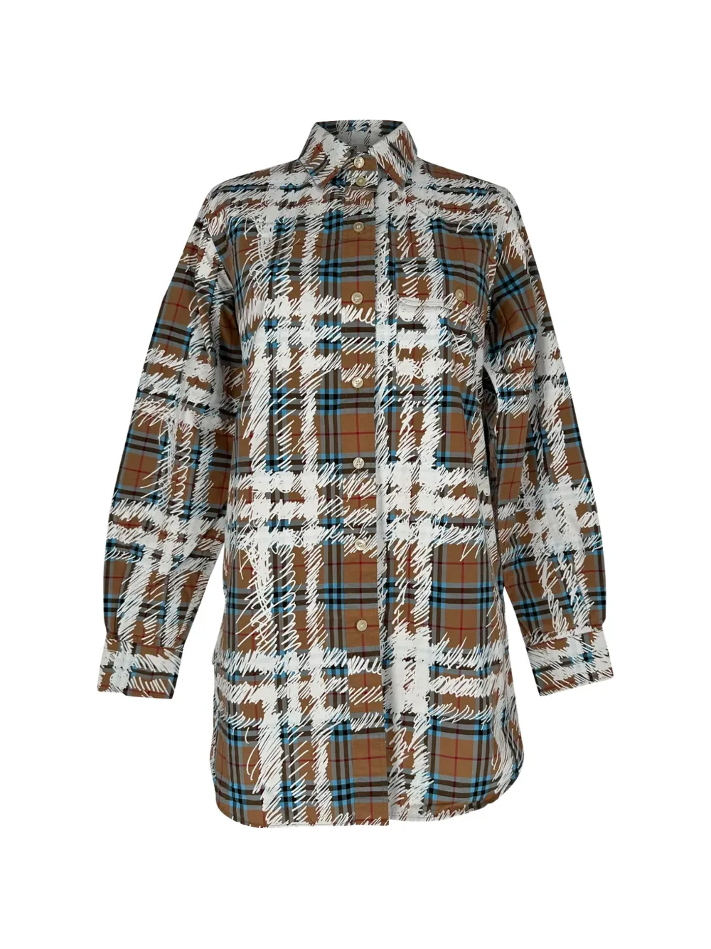 Burberry Pre-Owned 2020s Scribbled check shirt - Nude