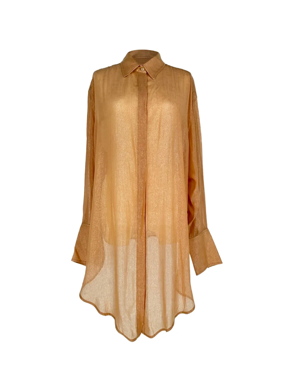 Victoria Beckham glitter long-sleeve shirt - Nude