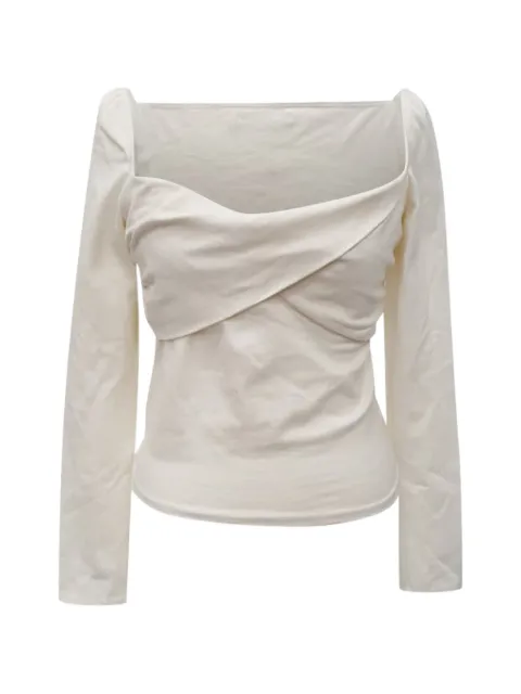 Reformation cross-front long-sleeve top