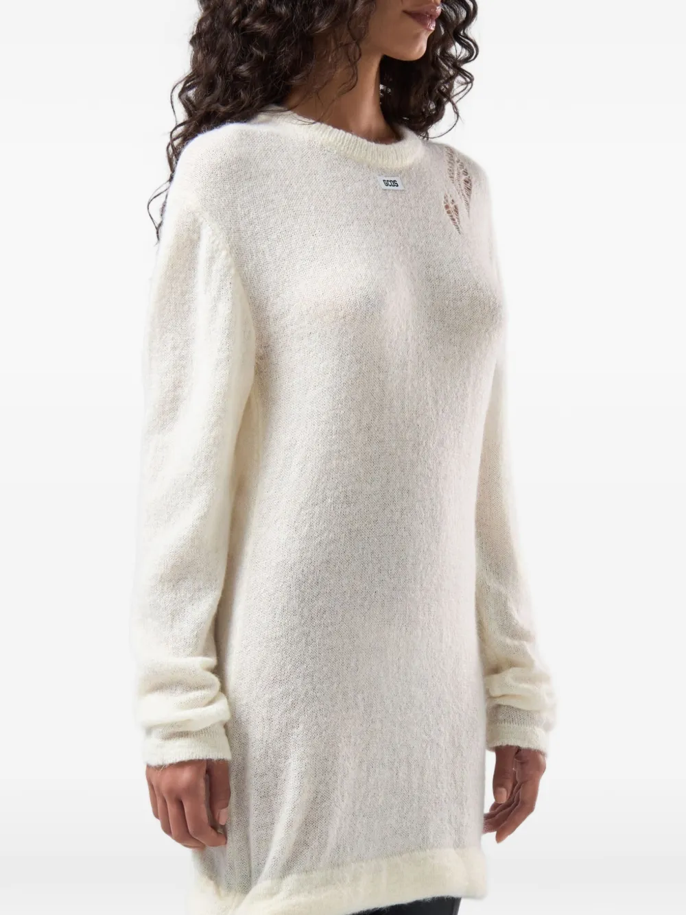 GCDS Webnet gebreide mini-jurk Beige
