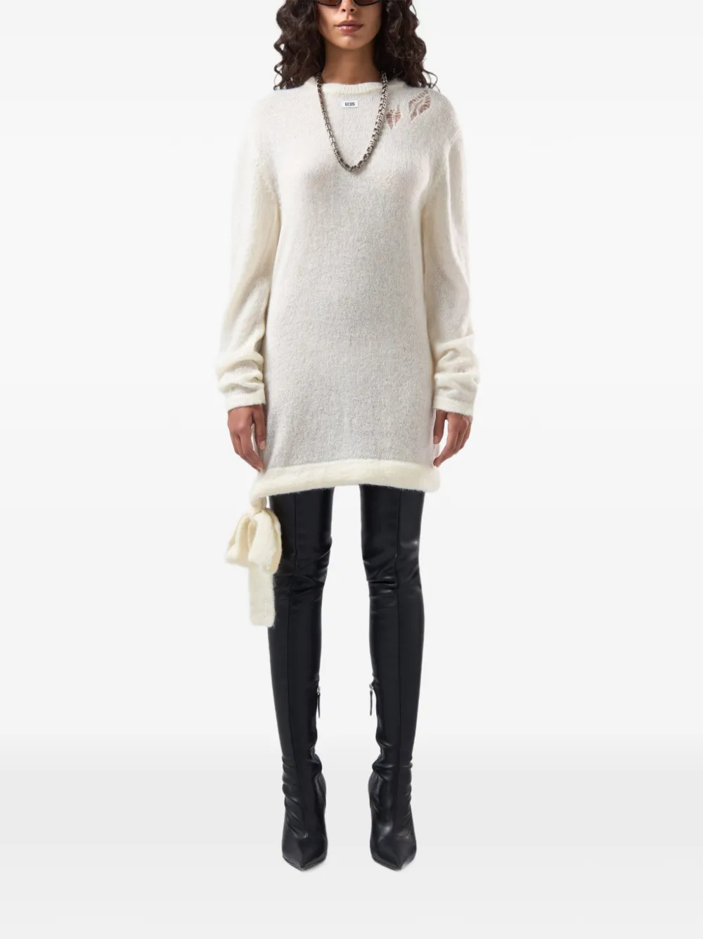 GCDS Webnet gebreide mini-jurk Beige