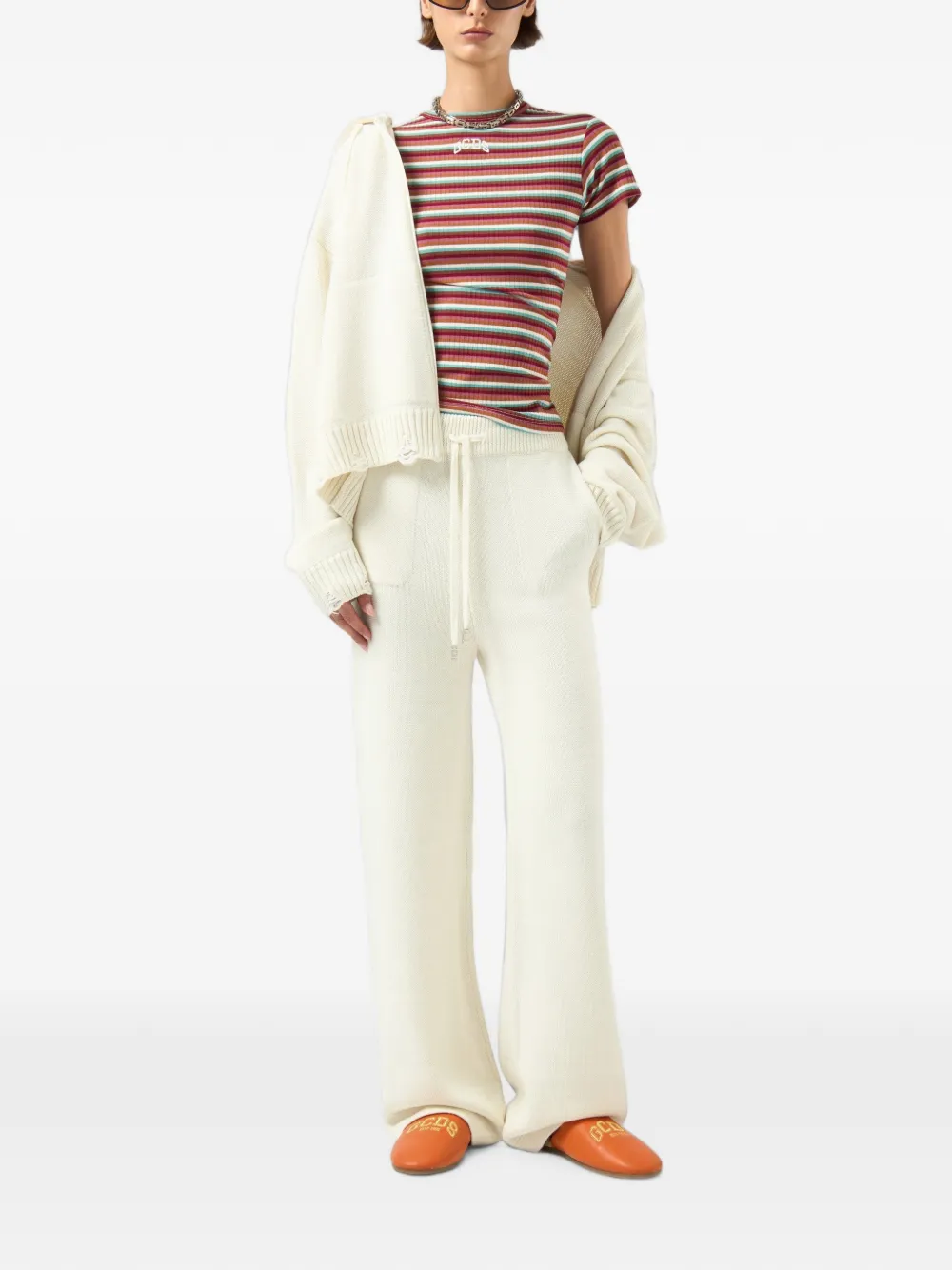 GCDS Broek met trekkoord Beige