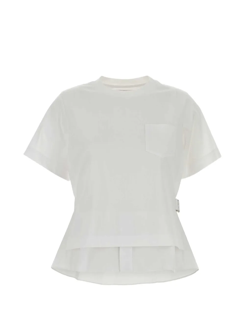Sacai Belted Peplum T-shirt In White