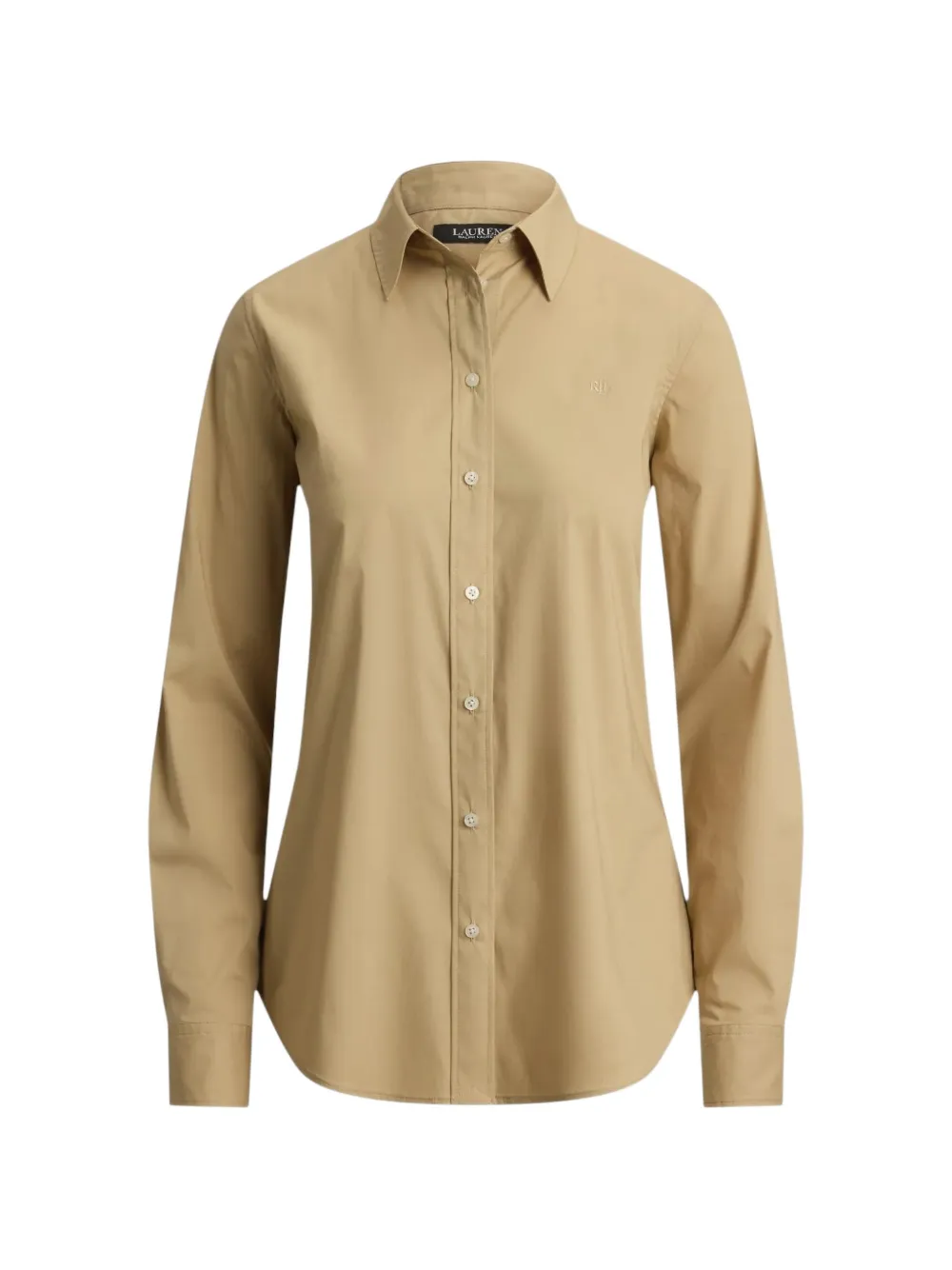 Lauren Ralph Lauren embroidered-logo long-sleeve shirt - Marron