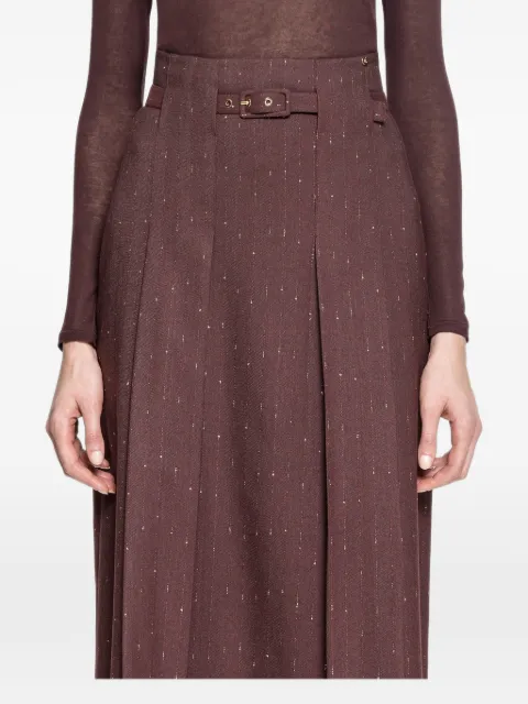 NISSA high-rise wool-blend midi skirt