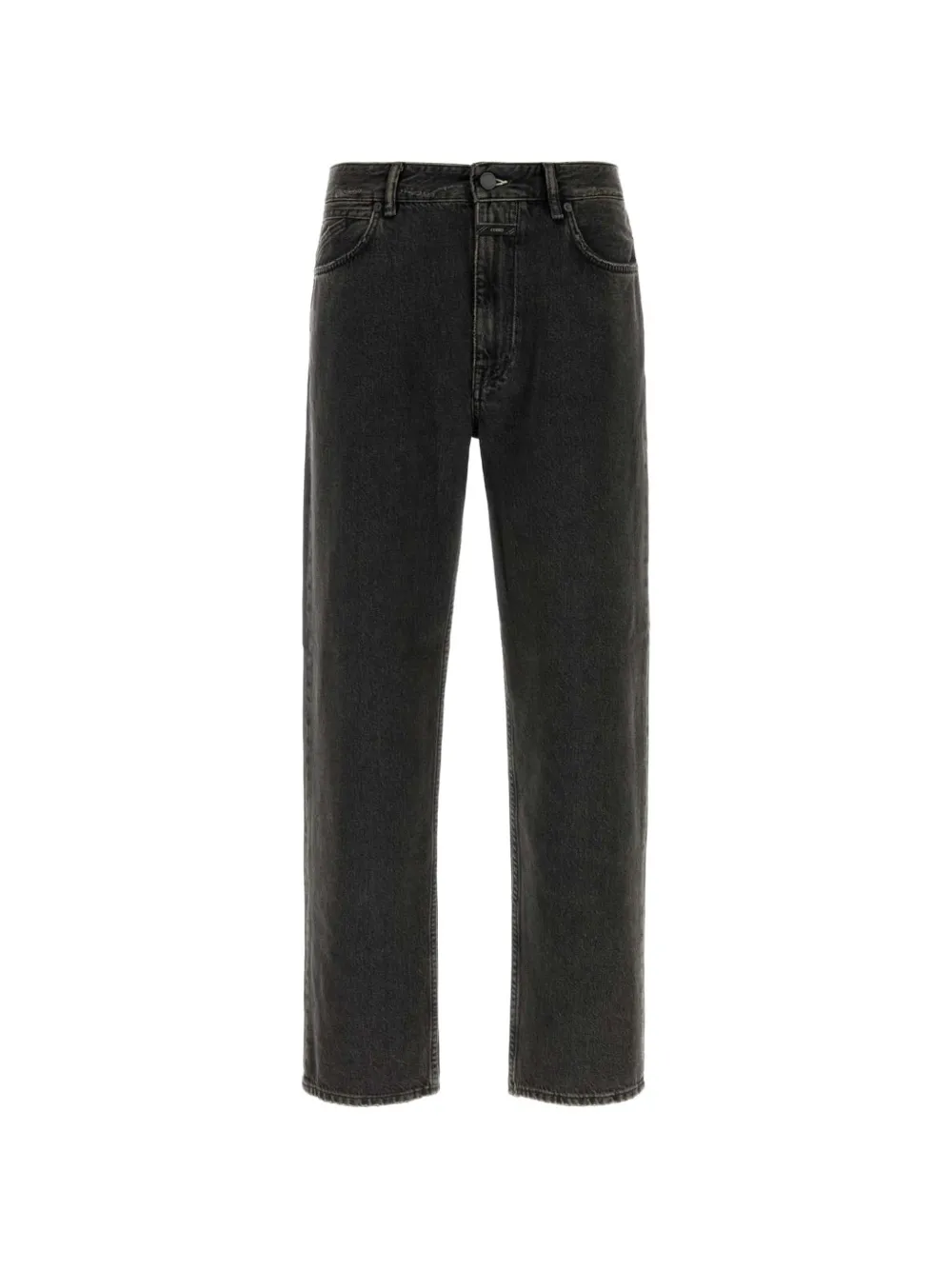 Closed Faded-effect Straight-leg Jeans In Black