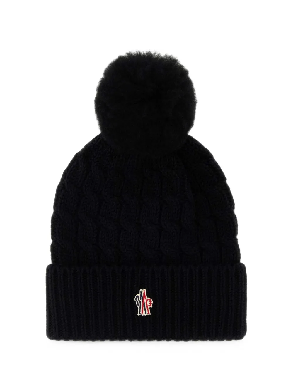 Moncler Grenoble cable-knit pompom virgin wool beanie hat